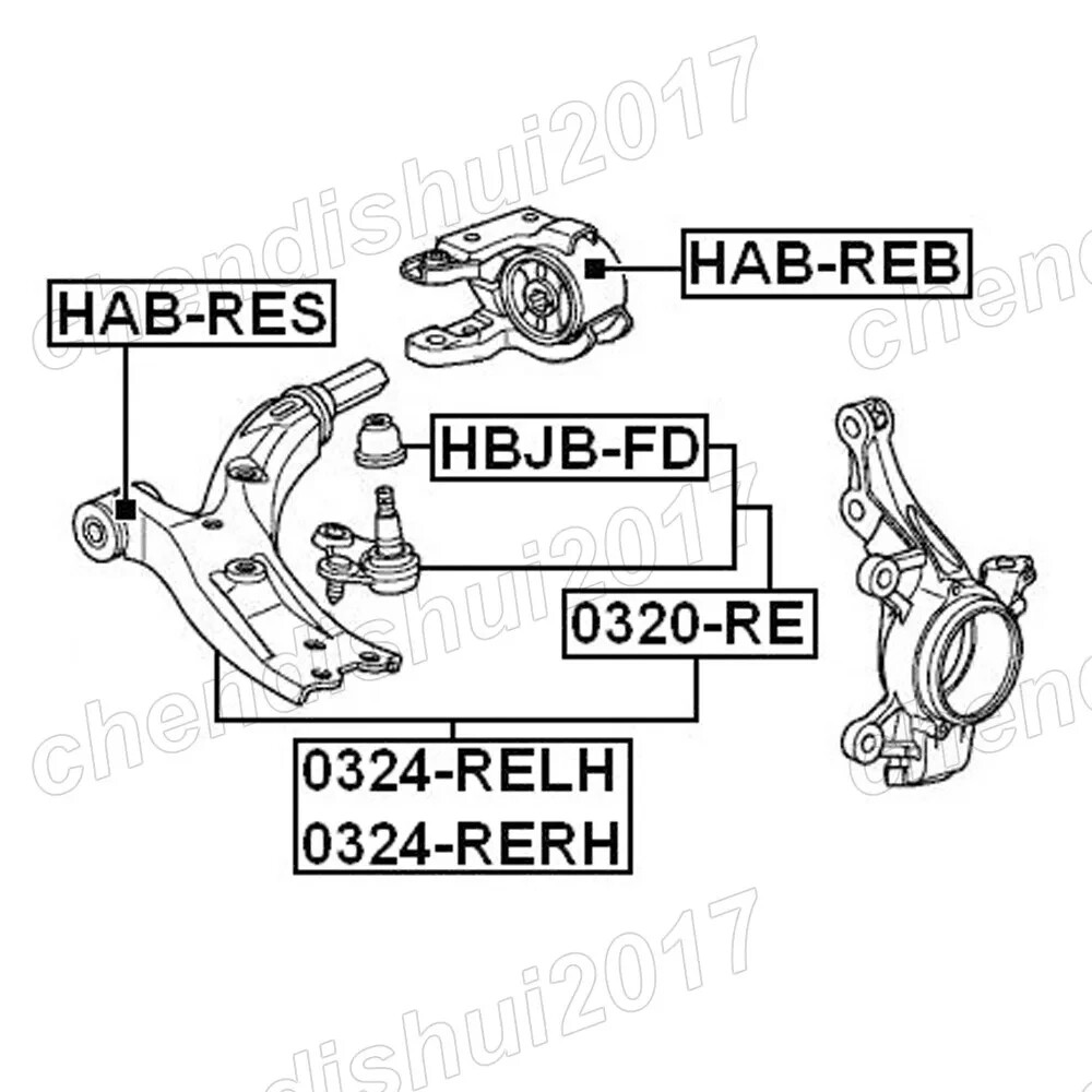 Fits For Honda CRV 2007-2011 FRONT LOWER CONTROL ARM BUSHING 2Pcs