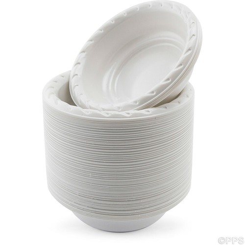 40 White Round Plastic Bowls 11cm 5oz Party Wedding Cheap! eBay