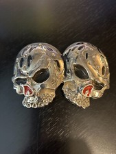 Vintage Collectible Double Skulls Metal Belt Buckle