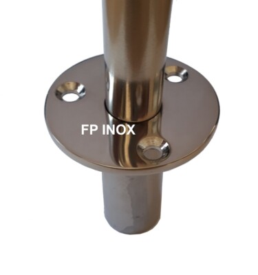 PLATINE INOX SATINÉE Pour Tube 42.4mm Angle 90° Inox A4 - 316 Embase Garde Corps EUR 19,99 - FR