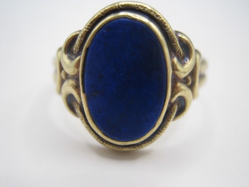 Klassischer Wappen Siegel Ring mit Lapislazuli aus Gold 333 Um 1950/60 - Bild 12 von 20