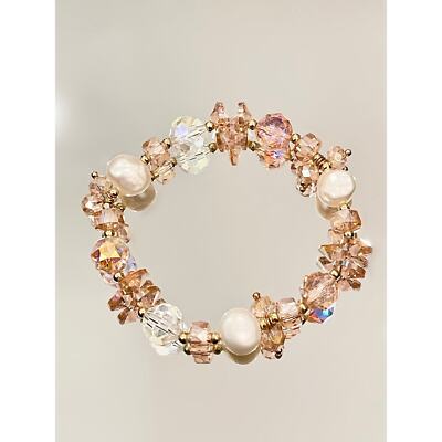 Rosa Swarovski Perlenarmband