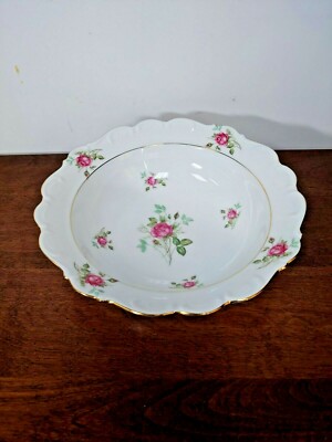 SCHUMANN BAVARIA WILD PINK ROSE PORCELAIN VEGETABLE SERVING BOWL | eBay