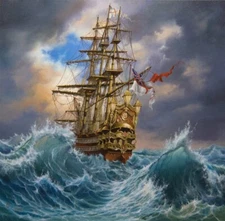 COMING HOME | Fine Art Print hand-signed | Giclée | naval painting| Home Decor