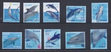 Japan 2019 Marine Life Dolphins 82Y Complete Used Set of 10 Sc# 4307 a-j
