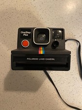 Original Vintage Polaroid SX-70 OneStep Plus Black Rainbow Stripe Camera, TESTED