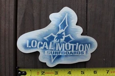 Local Motion Surfboard Hawaii Clear Blue Cross Palm Tree Vintage Surfing STICKER