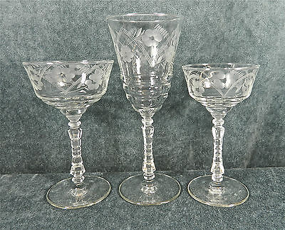 ROCK SHARPE ETCHING 30052 CRYSTAL STEMWARE (GOBLETS, CHAMPAGNES