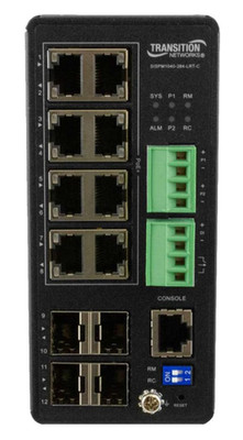 NEW Transition SISPM1040-384-LRT-C Hardened Managed Gigabit 8-Port PoE+ Switch