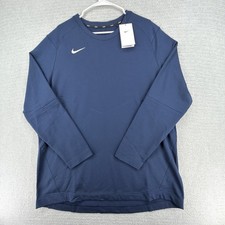 Nike Baseball Dri-Fit Pre-Game Warm Up Shirt Mens XL Navy Blue Long Sleeve