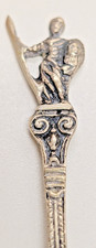 VINTAGE SOUVENIR SPOON WARRIOR WITH SHIELD & SPEAR 800/1000 SILVER 12.2 GRAMS