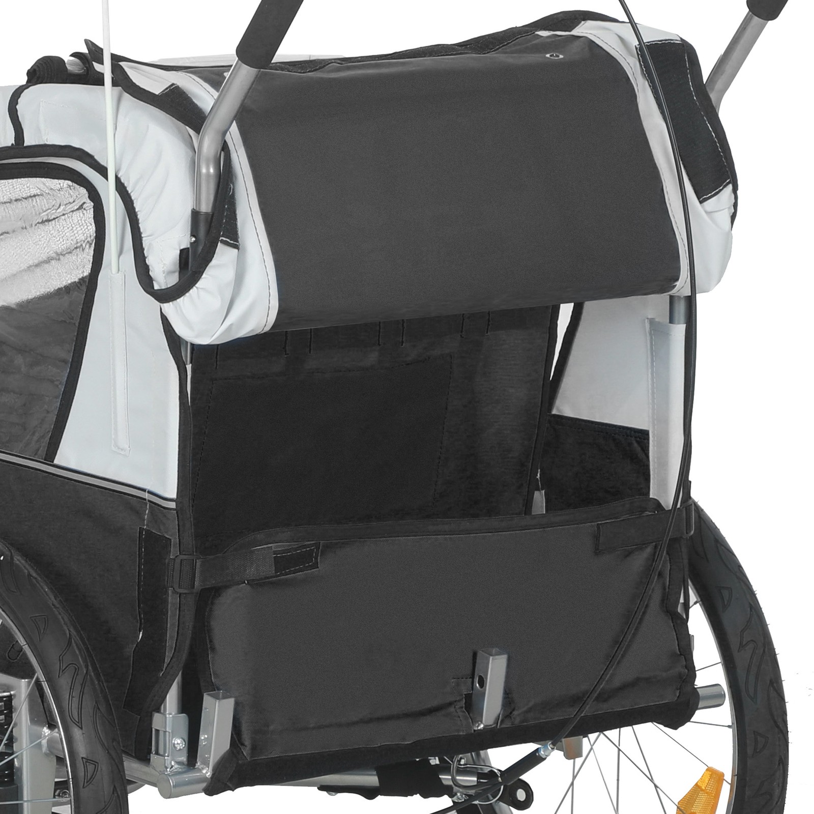 2-Seat Kid Bicycle Trailer with Windows and Canopy Coupler Attachment, Black