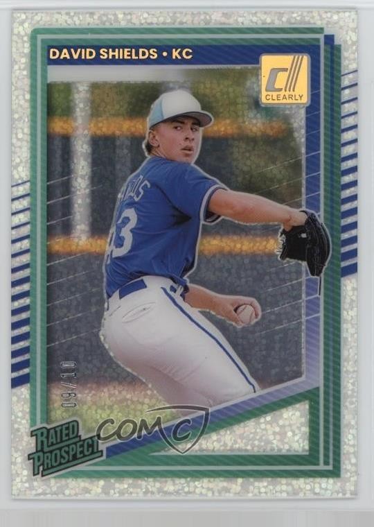 2025 Panini Donruss Clearly Rated Prospects Gold 9/10 David Shields #104 yl0