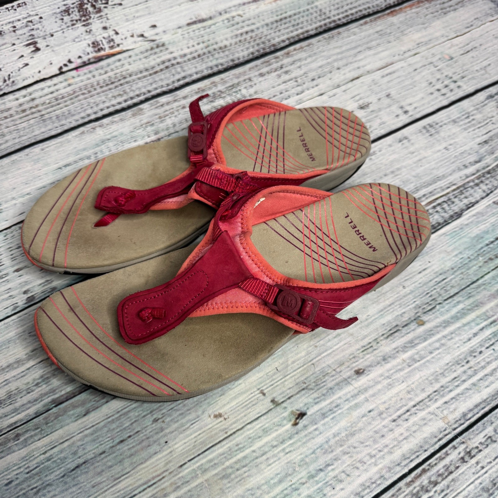 Merrell Pansy sandali comodi infradito rosso persiano 10 NUOVI