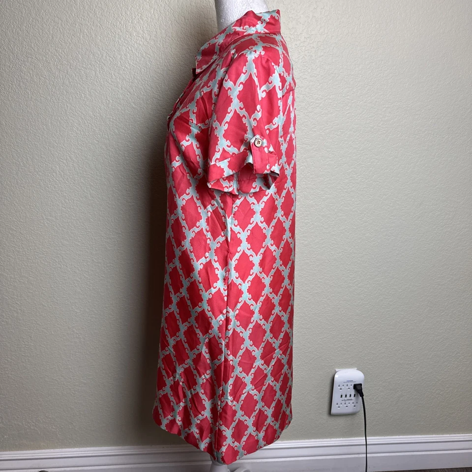 Vestido para mujer Kate Spade talla 4 100 % seda manga corta cambio azul coral *LEER Foto 4 de 4