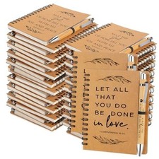 Pcs/ 50 Set Christian Gift Bulk Include Spiral Notebook and Bible 100 Brown
