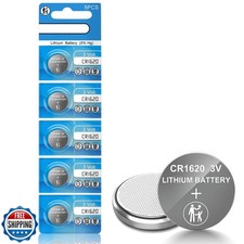 volkate CR1620 3V Lithium Battery, 5 Count Pack CR 1620 3 Volt Bu