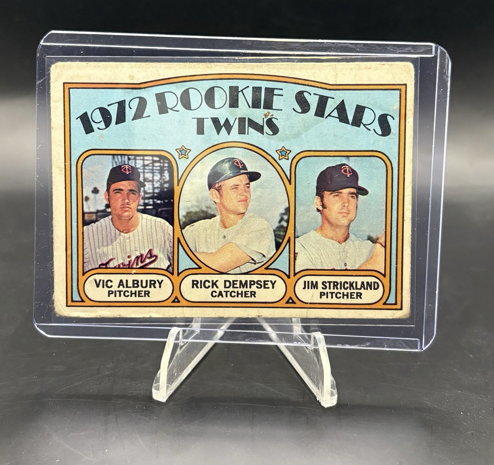 Topps 1972 Rookie Stars Twins RC #778 Vic Albury, Rick Dempsey, Jim Strickland