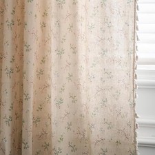  Floral Boho Curtains 2 Panels Semi 59"W x 84"L (Pack of 2) Beige Floral