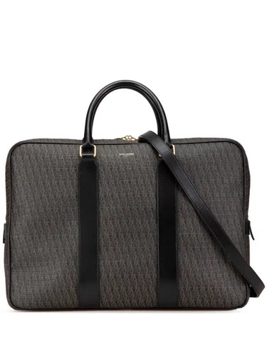 SAINT LAURENT (YSL) Valigetta classica piatta Saint Laurent Slimane 2014 tela rivestita monogramma