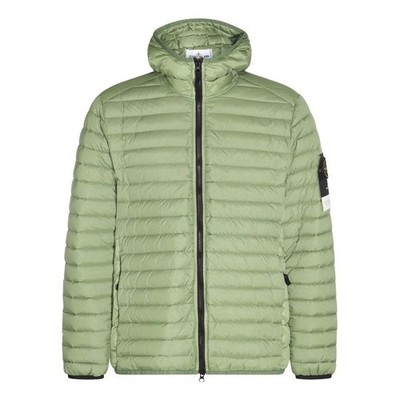 Stone Island LOGO PATCH Zip Up Padded Jacket IN GREEN SIZE LARGE