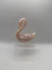 Fenton Art Glass Iridized Pink Rosalene Opaque Swan Figurine Paperweight 4" T