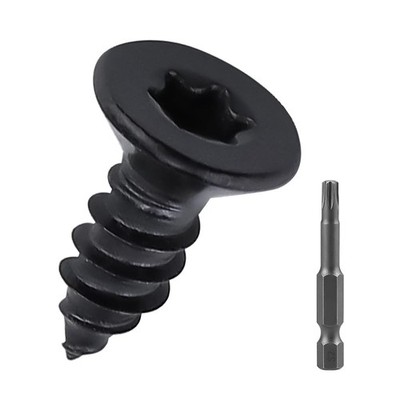 50 PCS #14 x 3/4 Inch Black Torx Flat Head Sheet Metal Screw 304 Stainless