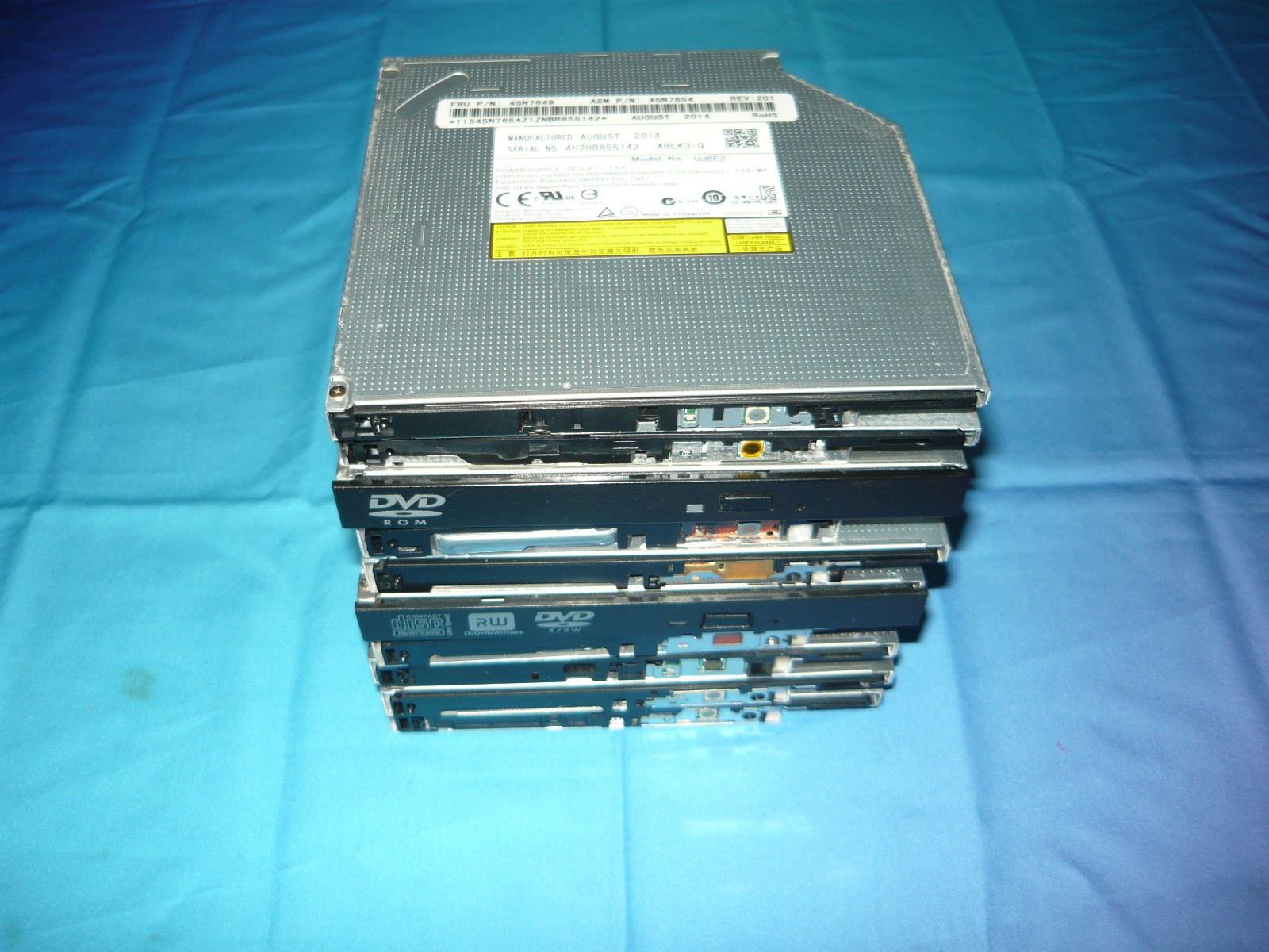 Mixed Lot of 10 Assorted Laptop SATA Optical Drives DVD CD-RW Used Untested