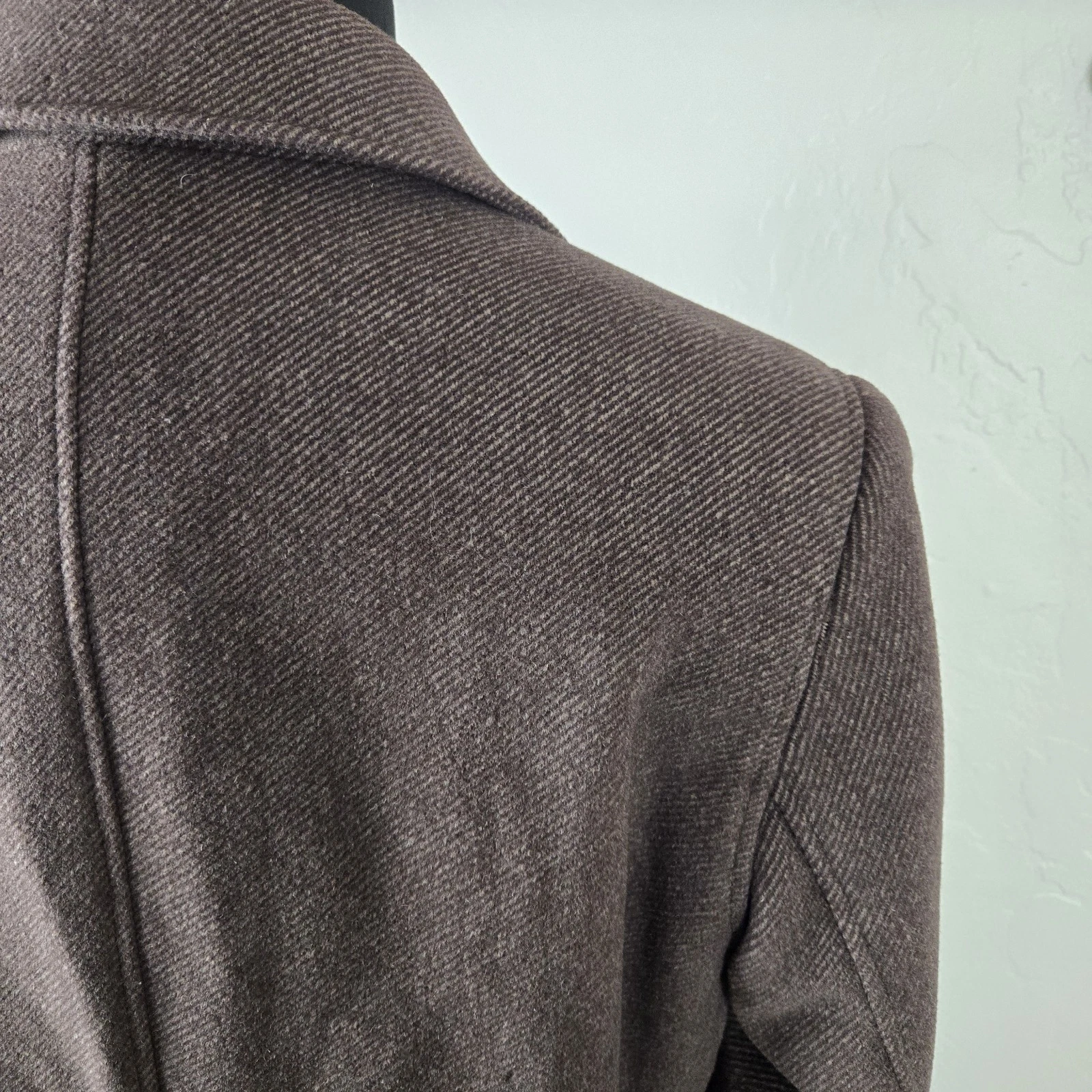 Kenneth Cole Reaction Brown Peacoat Wool Blend Men's L Walking Jacket Car Coat - product detail image 7
