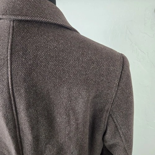 Kenneth Cole Reaction Brown Peacoat Wool Blend Men's L Walking Jacket Car Coat image 7