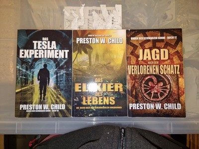3x Preston W. Child Das Tesla Experiment, Das Elixier Des Lebens, Taschenbuch