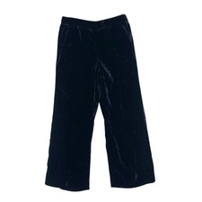 J Crew Velvet Wide-Leg Pull-On Ankle Pants Classic Preppy Business Blue size 8