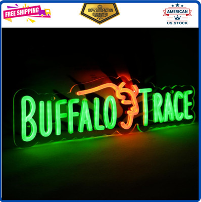 Buffalo Trace Neon Sign for Bourbon Whiskey in Bar Pub Man Cave or PartyBright