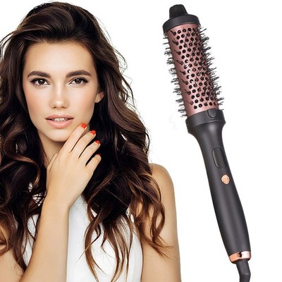 Hair Styler 3-in-1 Hot Air Brush,360° Rotating Round Brush for Stralgnten Curly