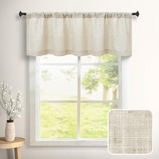 Flax Valance for Windows 18 Inch Length Light 52"W x 18"L Pack of 1 Linen