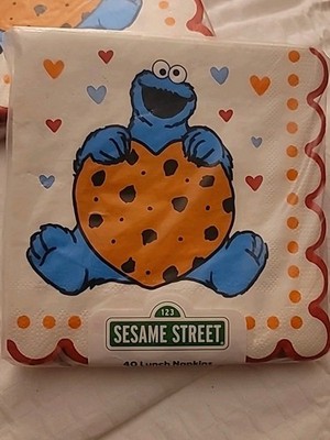 Sesame Street Cookie Monster 40 Lunch Napkins 3 Ply- 12 7/8 in. x 12 7/8 in.