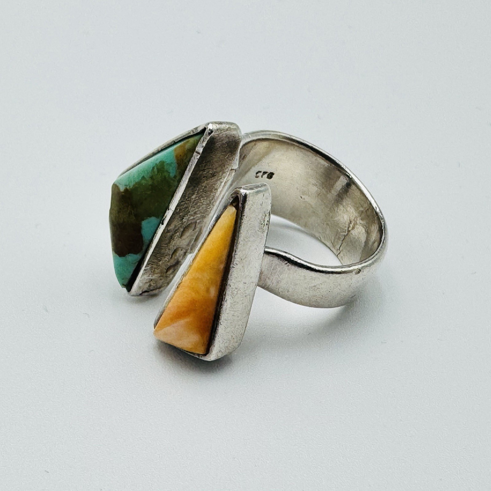 Sterling Silver Ring With Triangular Spiny Oyster… - image 4