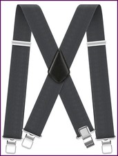 CLASSIC Mens Heavy-Duty Suspender 2-Inch Wide, Sturdy Clips, X-Back, Adjustable