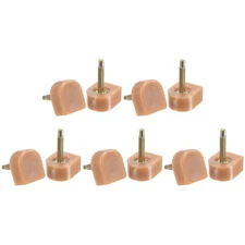 5 Pairs TPU High Heel Tips 2.4mm Pin 12.5x10.5mm U-Shape Shoe Repair Caps, Beige