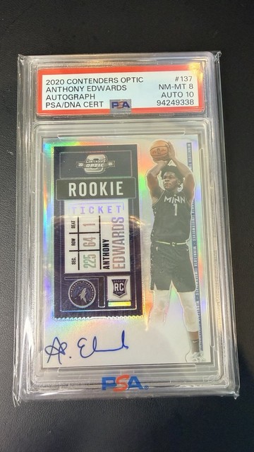Anthony Edwards 2020 Panini Contenders Optic Rookie Ticket Autographs