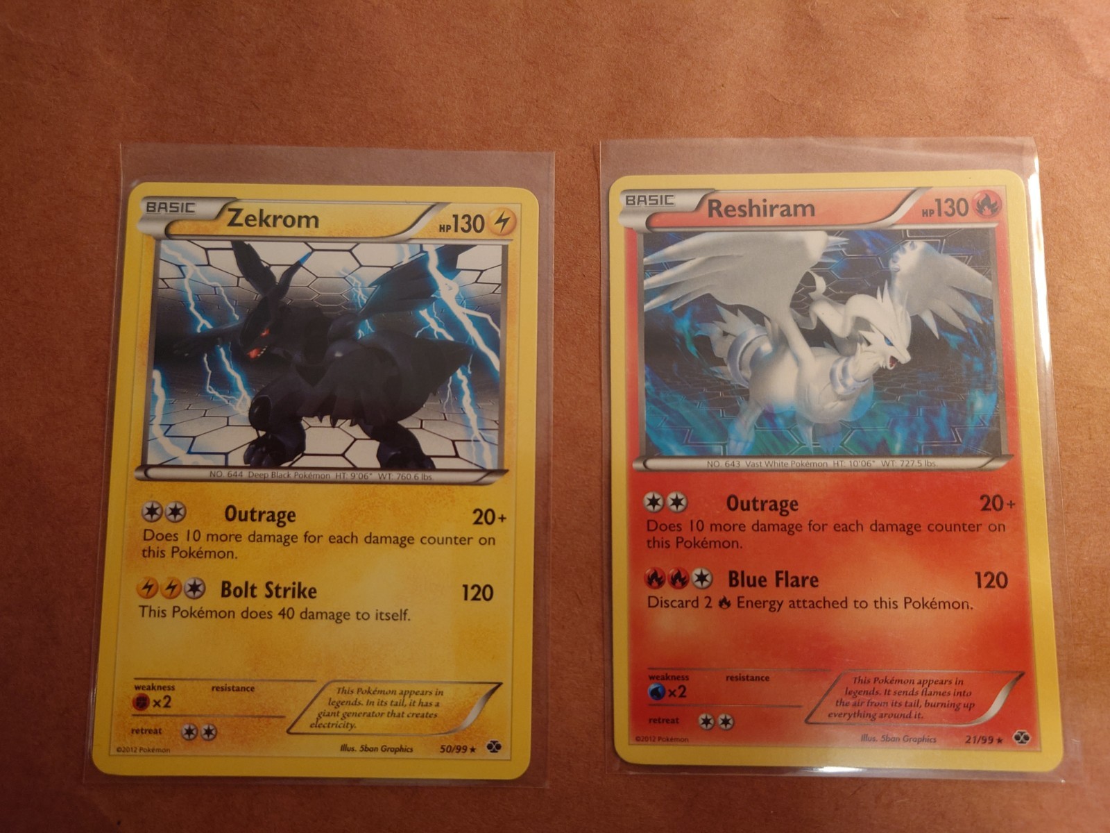 Pokemon TCG Next Destinies - Reshiram 21/99 & Zekrom 50/99 Regular