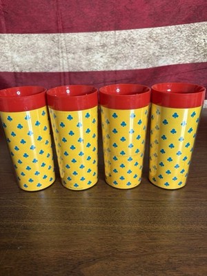 Vintage 1988 Thermo Serv Tumbler Set Of 4 Clubs Logo