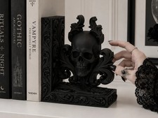 Gothic Style Skull Book End Bookend Set of 2 - 3D Printed - Black