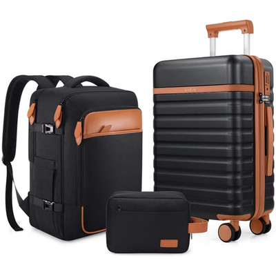 UKEIN Luggage Sets 3Piece, Carry On Luggage 20in Suitcase Set With Backpack