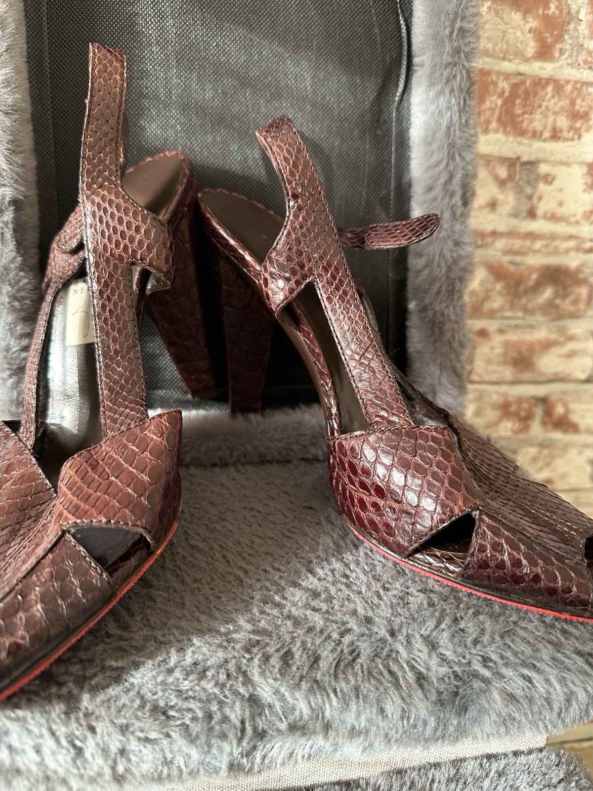 Balenciaga Brown Python Pumps Size 38 - image 6