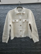 NEW Mango Knitted Buttoned Jacket Shirt Collar Long Sleeve Size Medium US