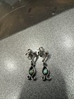 Vintage Antique 70s Sterling Silver Earrings Turquoise — photo 1