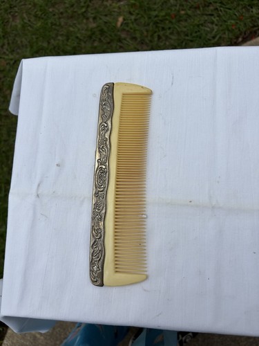 Set Vanità Placcato Argento Vintage Specchio Mano Spazzola Capelli Pettine Vittoriano Art Nouveau - Foto 6 di 7