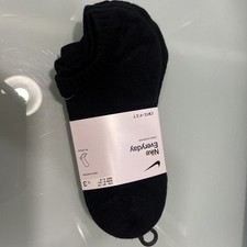NIKE Everyday No Show Socks Black White Size Medium 3 Pair