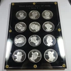 12 Silver 1 oz Texas Ranger Hall fo Fame Series 2 Round Coin Set #58237C